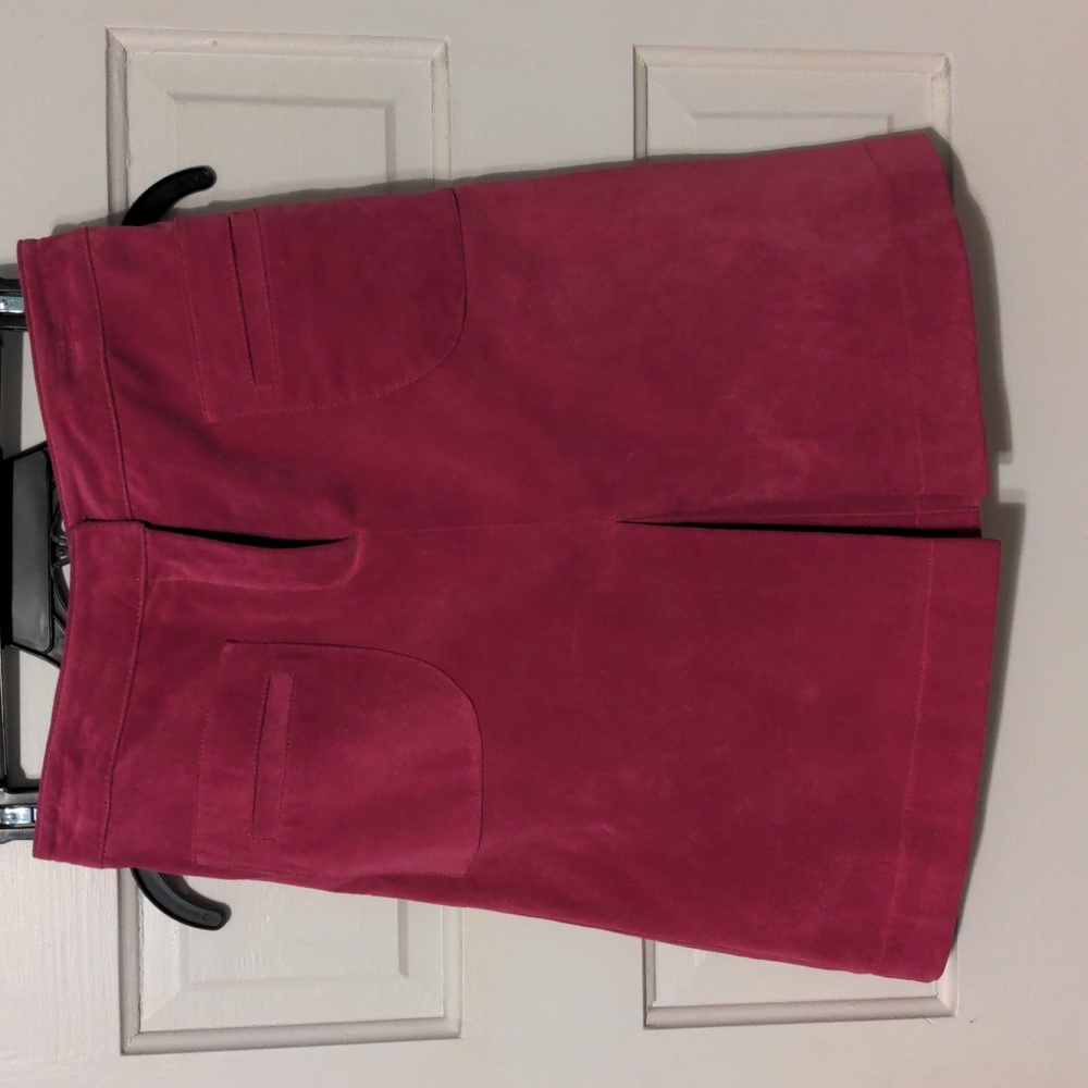 Lilly Pulitzer Vintage Hot Pink Suede A-Line Skirt Size 2